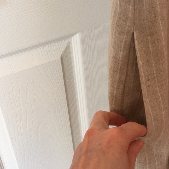 Whimsy + Row Luna dress in stripe beige linen, M - Picture 8 of 10